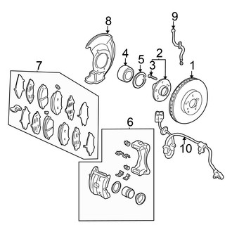 Honda OE - Front Suspension - Brake Components (EX / LX)