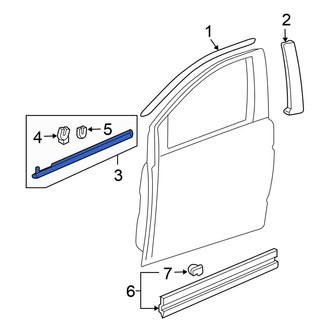 Honda OE - Front Right Door Belt Molding