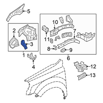 Honda OE - Left Fender Apron Reinforcement