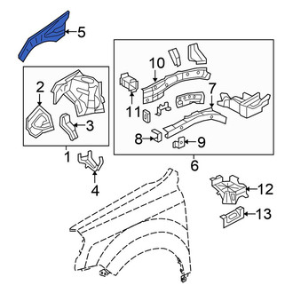 Honda OE - Front Right Fender Rail