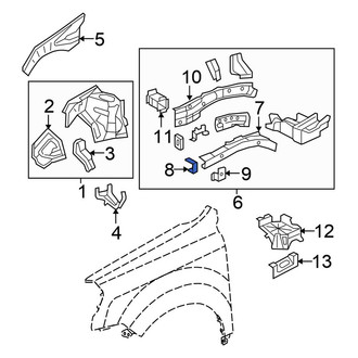 Honda OE - Right Fender Rail Bracket
