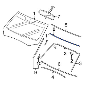 Honda OE - Front Upper Windshield Molding