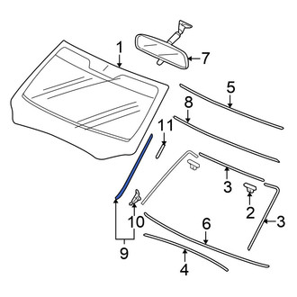 Honda OE - Front Left Windshield Molding