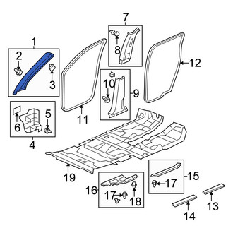 Honda OE - Right Body A-Pillar Trim Panel