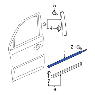 Honda OE - Front Left Outer Door Window Belt Weatherstrip