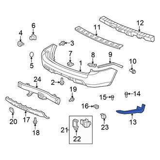 Honda OE - Rear Right Bumper Cover Spacer Panel