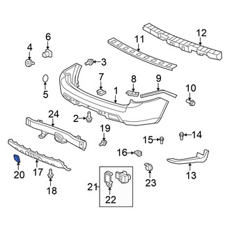 Honda OE - Rear Lower Bumper Cover Cap