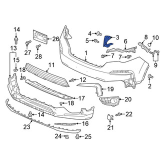 Honda OE - Front Left Upper Bumper Cover Bracket