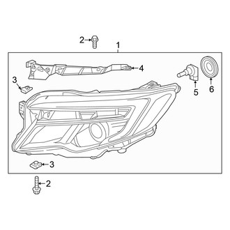 Honda OE - Front Lamps - Headlamp Components (W/O LED, High Beam), (EX / EX-L / LX)