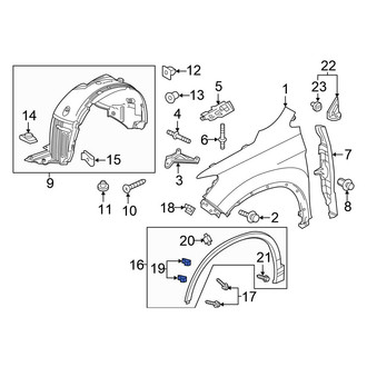 Honda OE - Rear Wheel Arch Molding Clip