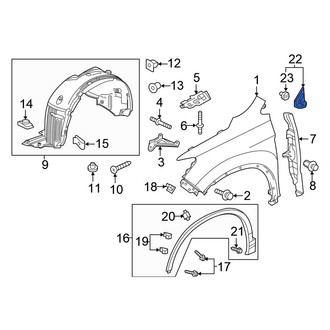 Honda OE - Front Right Fender Molding