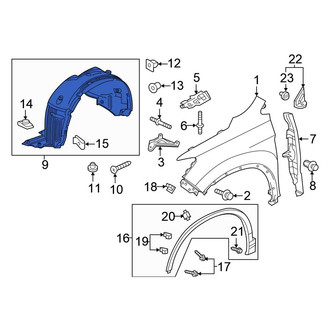 Honda OE - Front Right Fender Splash Shield