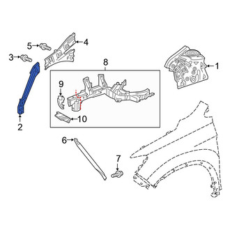 Honda OE - Front Right Outer Fender Filler Panel