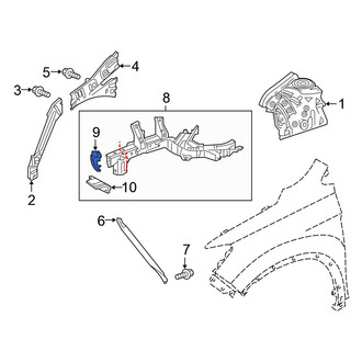 Honda OE - Front Left Frame Rail End