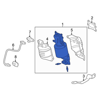 Honda OE - Left Catalytic Converter with Integrated Exhaust Manifold