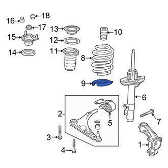 Honda OE - Front Left Lower Coil Spring Insulator