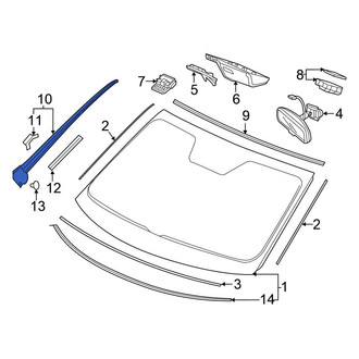 Honda OE - Front Left Windshield Molding