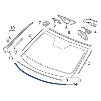Honda OE - Front Lower Windshield Molding