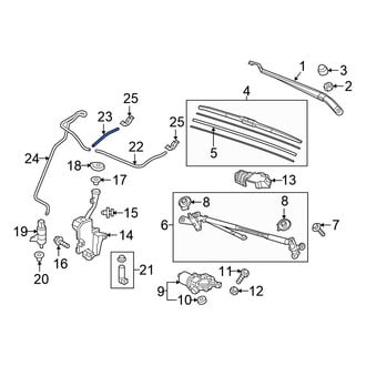 Honda OE - Front Right Upper Windshield Washer Hose