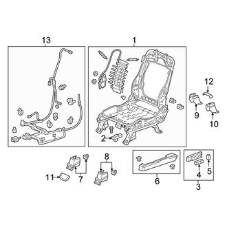 Honda OE - Seats & Tracks - Tracks & Components (Driver Seat, With Power), (Elite / EX / EX-L / Touring)