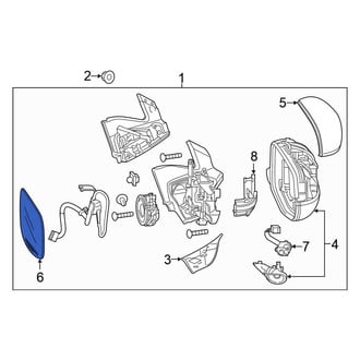 Honda OE - Front Left Door Mirror Glass