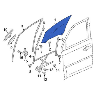 Honda OE - Front Left Door Glass