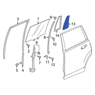 Honda OE - Rear Right Vent Window Assembly