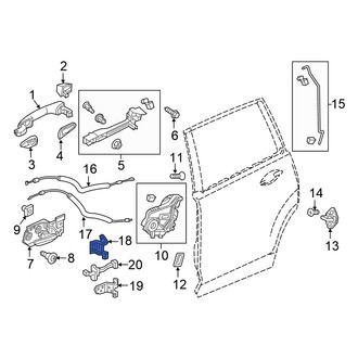 Honda OE - Rear Left Upper Door Hinge
