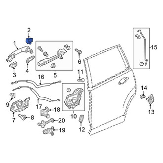 Honda OE - Rear Left Exterior Door Handle Cover