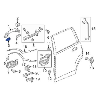 Honda OE - Front Left Exterior Door Handle Gasket