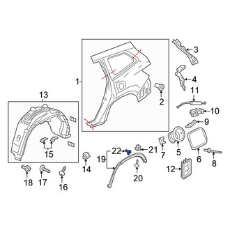 Honda OE - Rear Wheel Arch Molding Clip