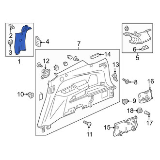 Honda OE - Right Body C-Pillar Trim Panel