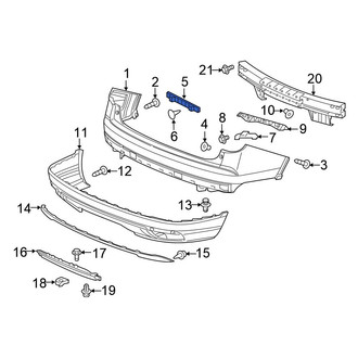Honda OE - Rear Left Inner Bumper Cover Support Rail