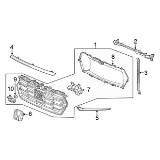 Honda OE - Front Bumper & Grille - Grille & Components (With Surround View)