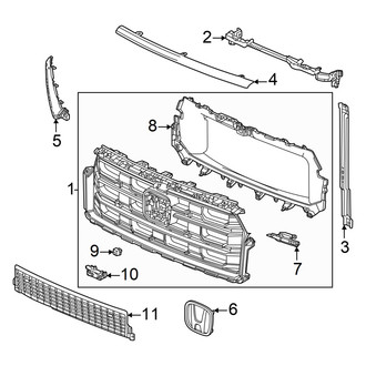 Honda OE - Front Bumper & Grille - Grille & Components
