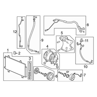 Honda OE - Air Conditioner & Heater - Condenser, Compressor & Lines (Elite / EX-L / LX / Sport / Touring / TrailSport)