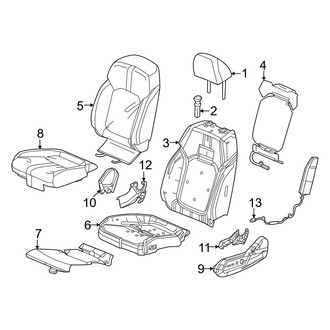 Honda OE - Seats & Tracks - Driver Seat Components (W/O Ventilated Seat), (EX-L / LX / Sport / Touring / TrailSport)