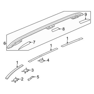 Honda OE - Roof - Exterior Trim (W/O Sunroof, With Roof Rails), (Sport)