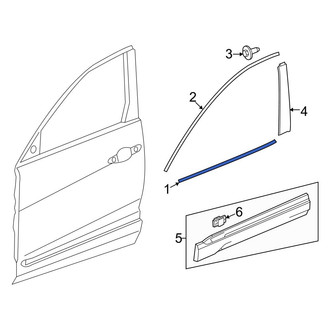 Honda OE - Rear Left Door Belt Molding