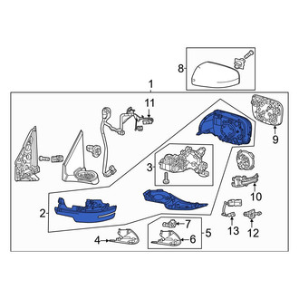 Honda OE - Front Left Door Mirror Housing