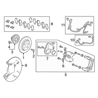 Honda OE - Rear Suspension - Brake Components (FWD)