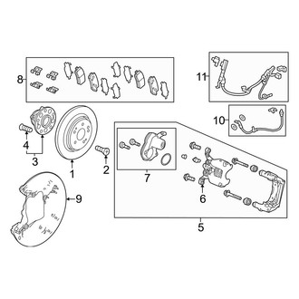 Honda OE - Rear Suspension - Brake Components (AWD)