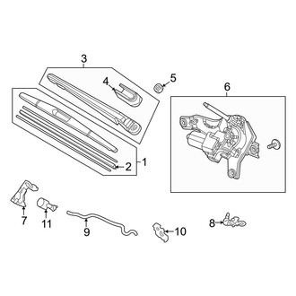 Honda OE - Lift Gate - Wiper & Washer Components (Elite / EX-L / LX / Sport / Touring / TrailSport)
