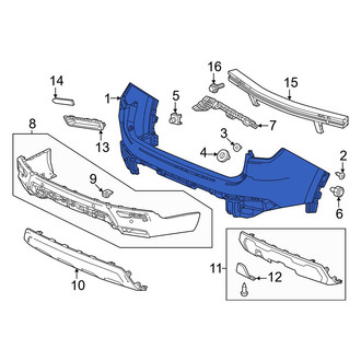 Honda OE - Rear Upper Bumper Cover