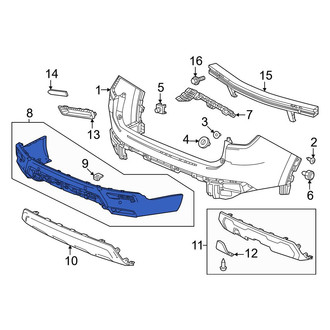 Honda OE - Rear Upper Bumper Cover
