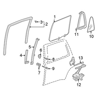 Honda OE - Rear Door - Glass & Hardware