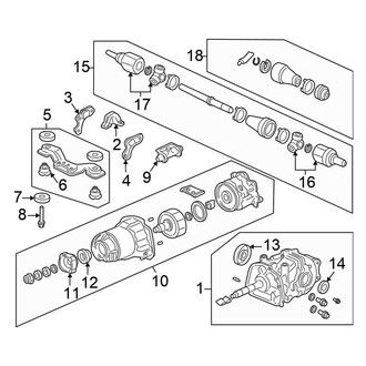 Honda OE - Rear Suspension - Axle & Differential (4WD)