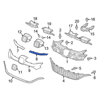 Honda OE - Front Left Upper Grille Molding