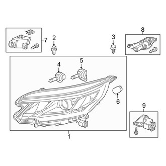 Honda OE - Front Lamps - Headlamp Components