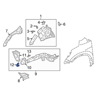 Honda OE - Right Bumper Impact Bar Bracket
